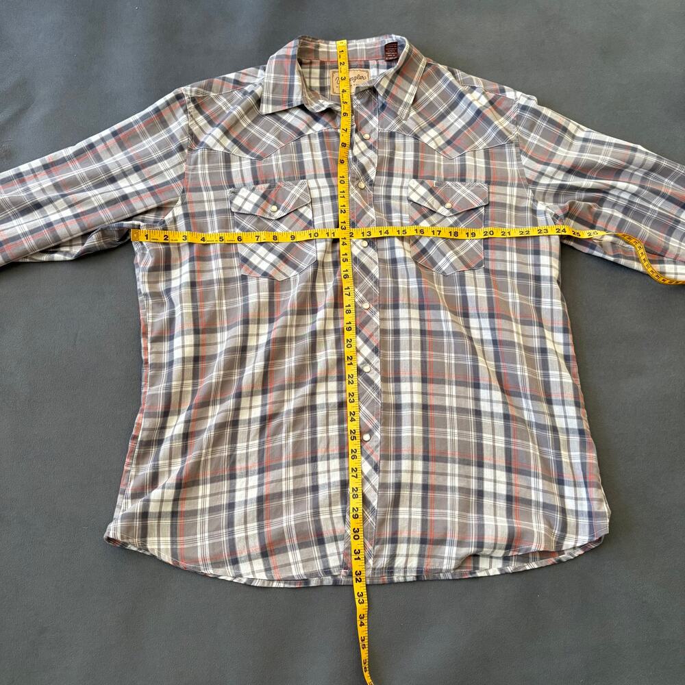 Wrangler Western Plaid Snap Button Shirt Men’s XL